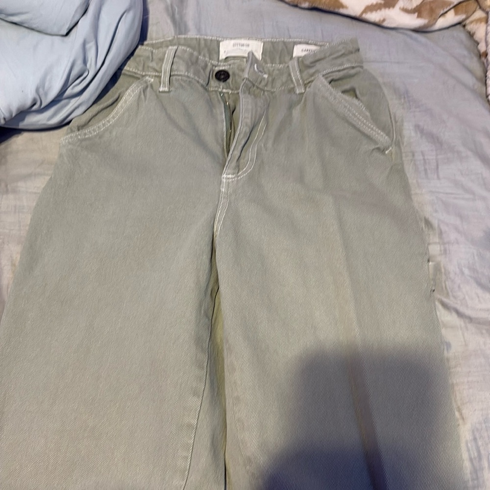 Cotton On size 2 green jeans